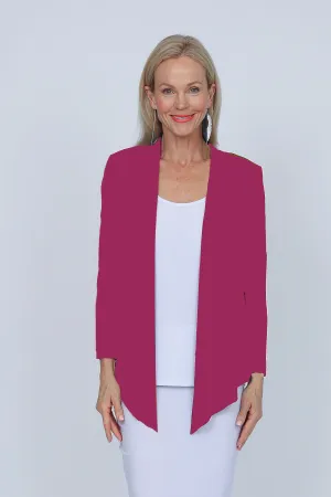 5064 Short Drape Cardi - FUSIA