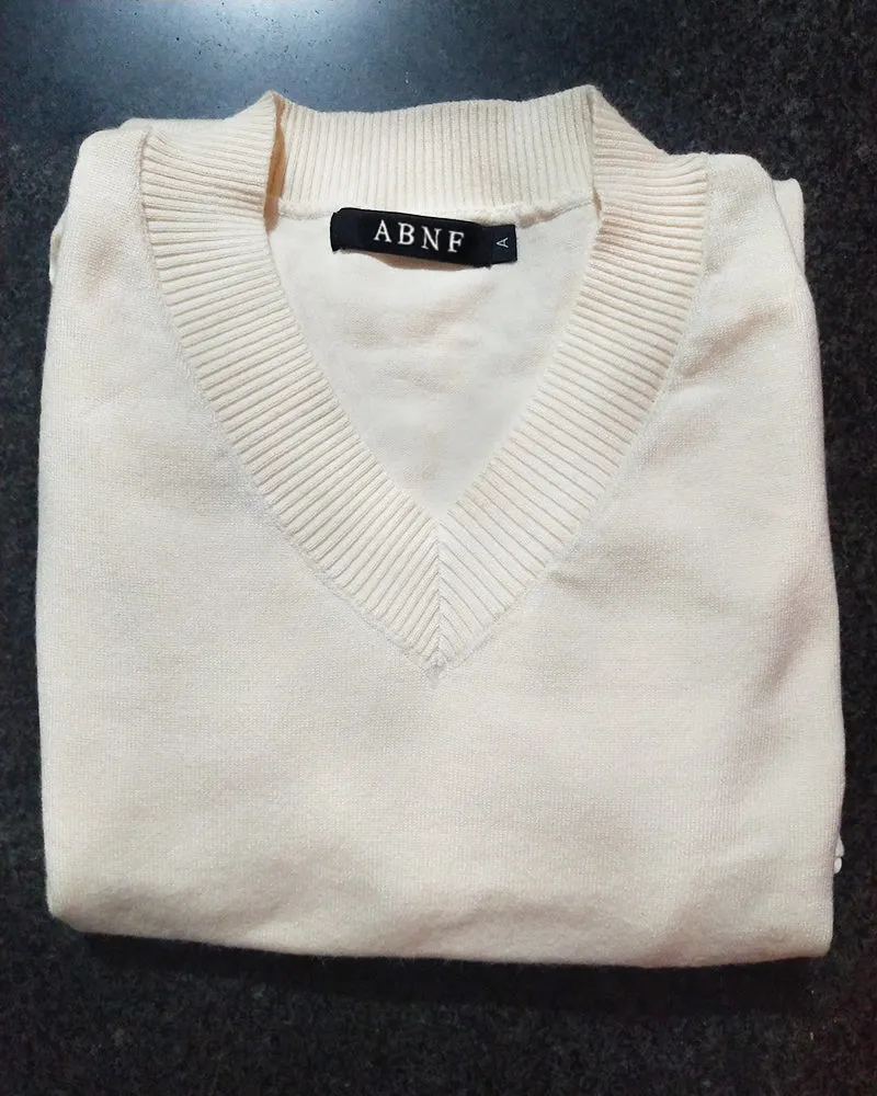 ABNF knitted dress, women's long-sleeved V-neck pleated tight-fitting dress, wool knitted dress