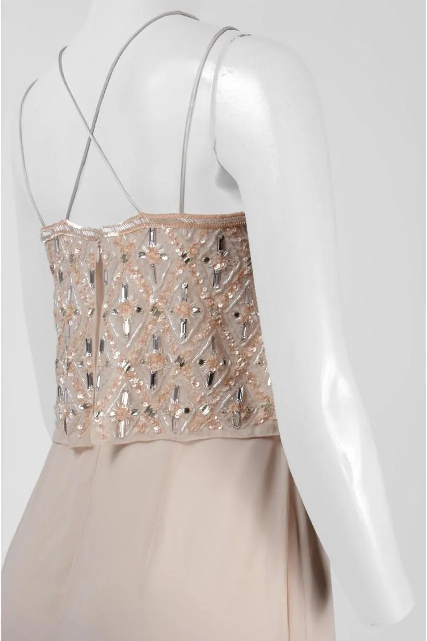 Aidan Mattox - Embellished V-Neck Dress 54469340