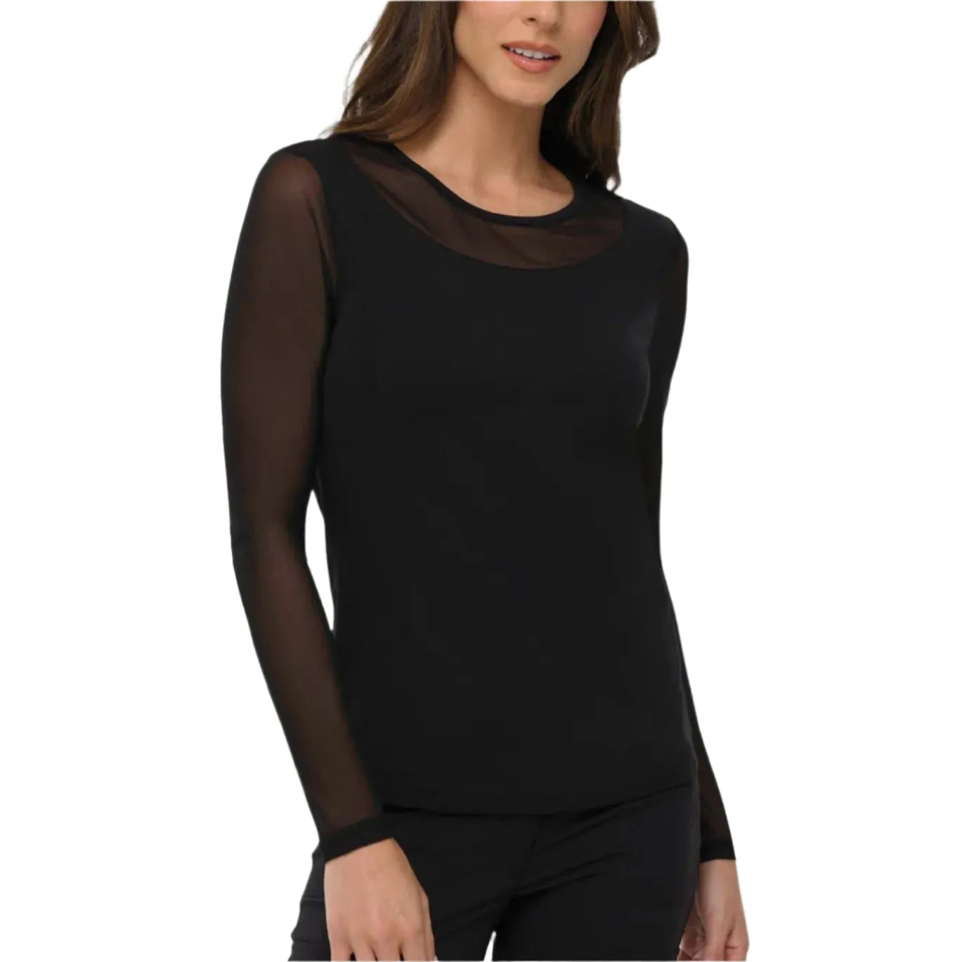 Anatomie Kim Mesh-Sleeve Top in Pima Modal