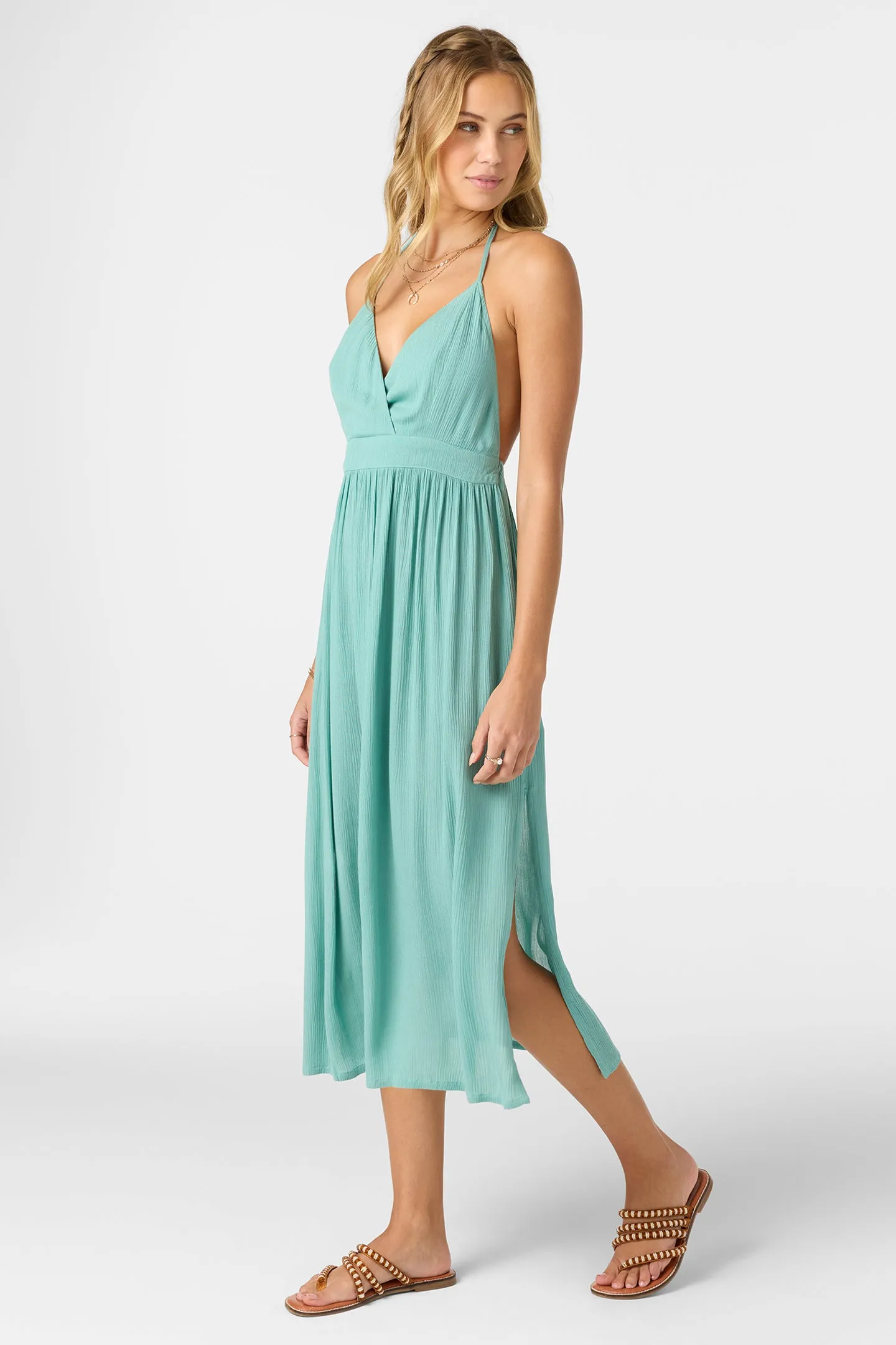 ANNALISA SOLID MIDI DRESS