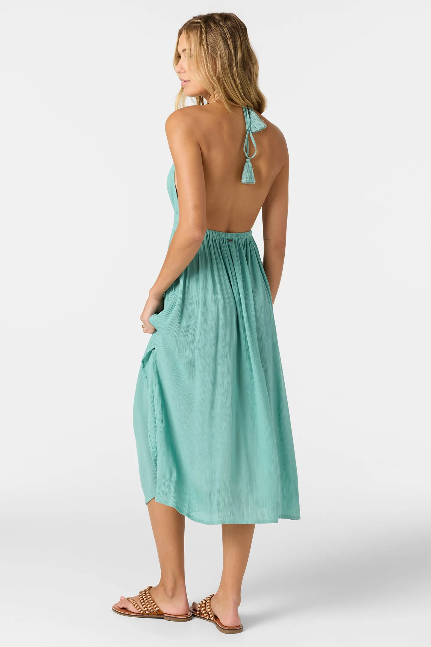 ANNALISA SOLID MIDI DRESS