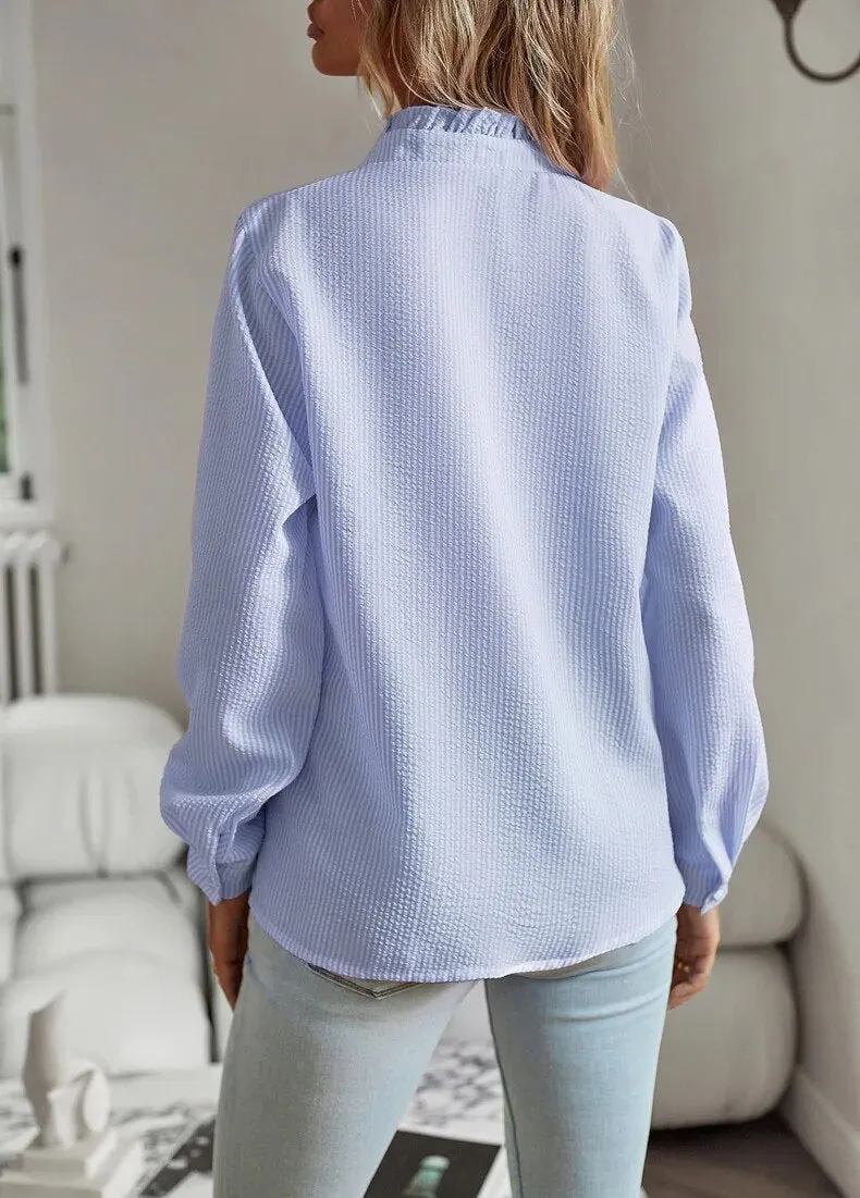 AURORA™ - RUFFLE LONG SLEEVE SHIRT