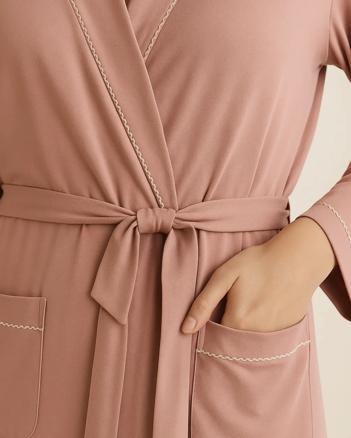 Bamboo Women Pink Dressing Gown - Lightweight Dressing Gown