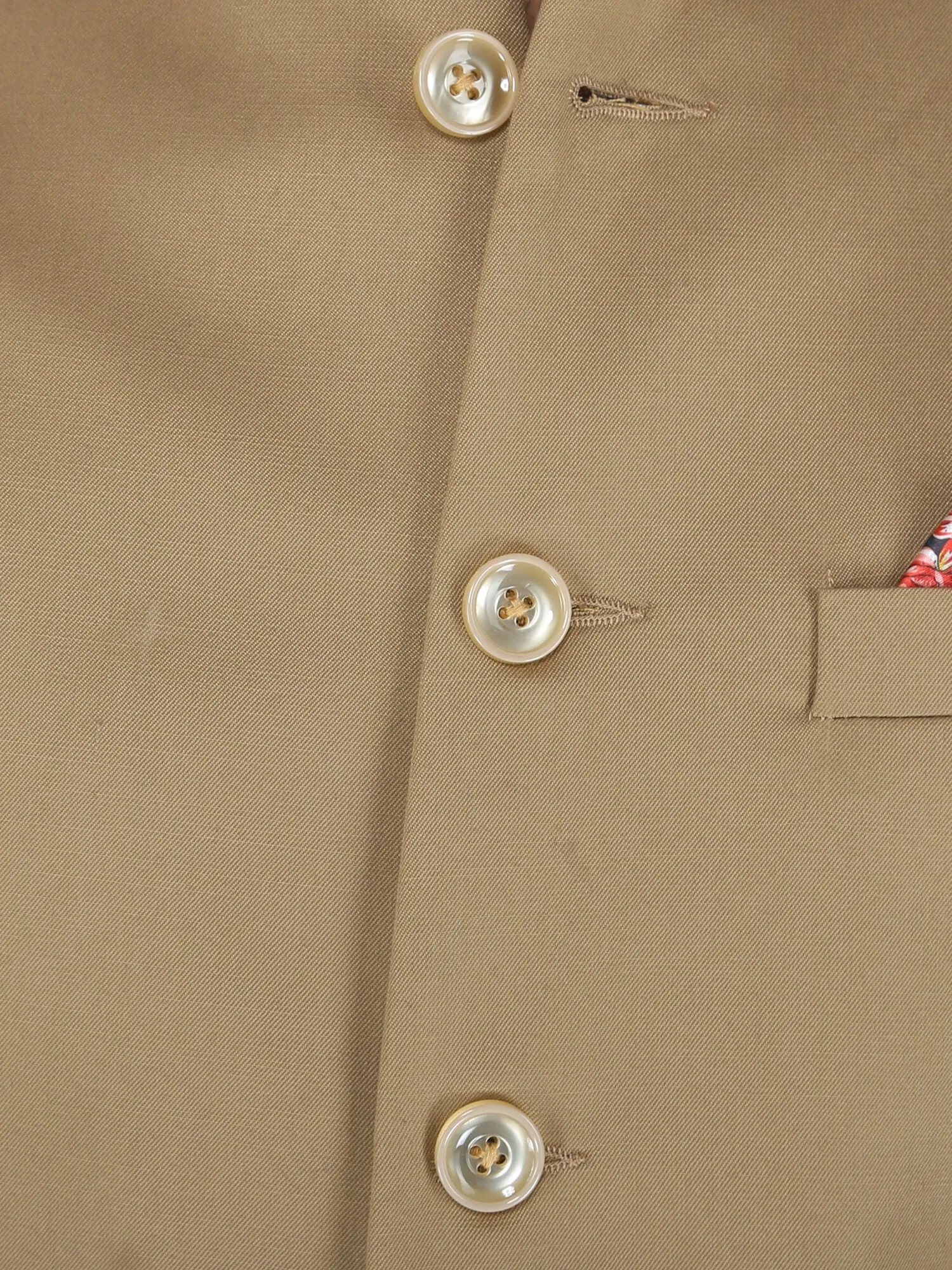 Beige Solid Formal Nehru Jacket