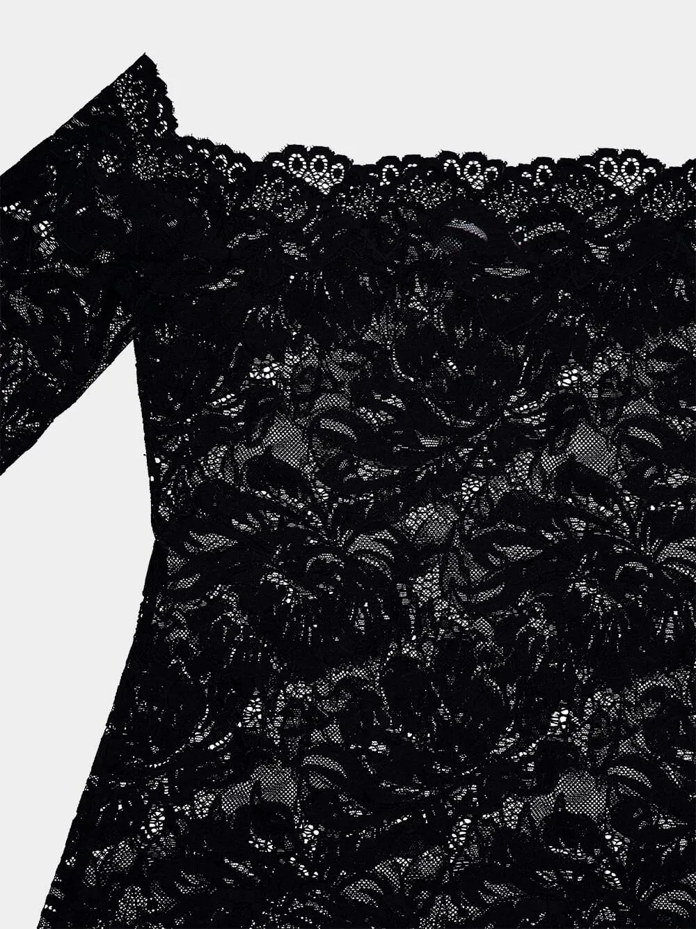 Black Lace Bardot Top