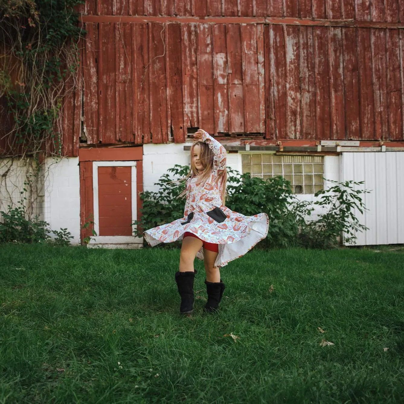 Christmas Farm Twirl Dress