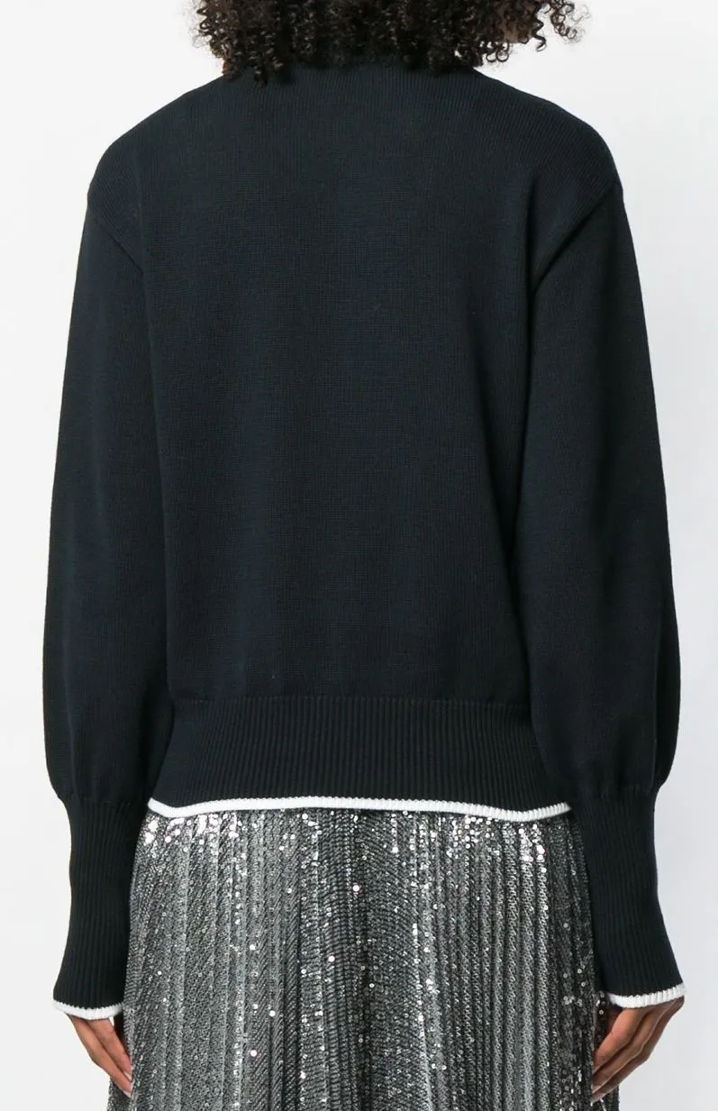 Crystal Embellished Sweater, Black