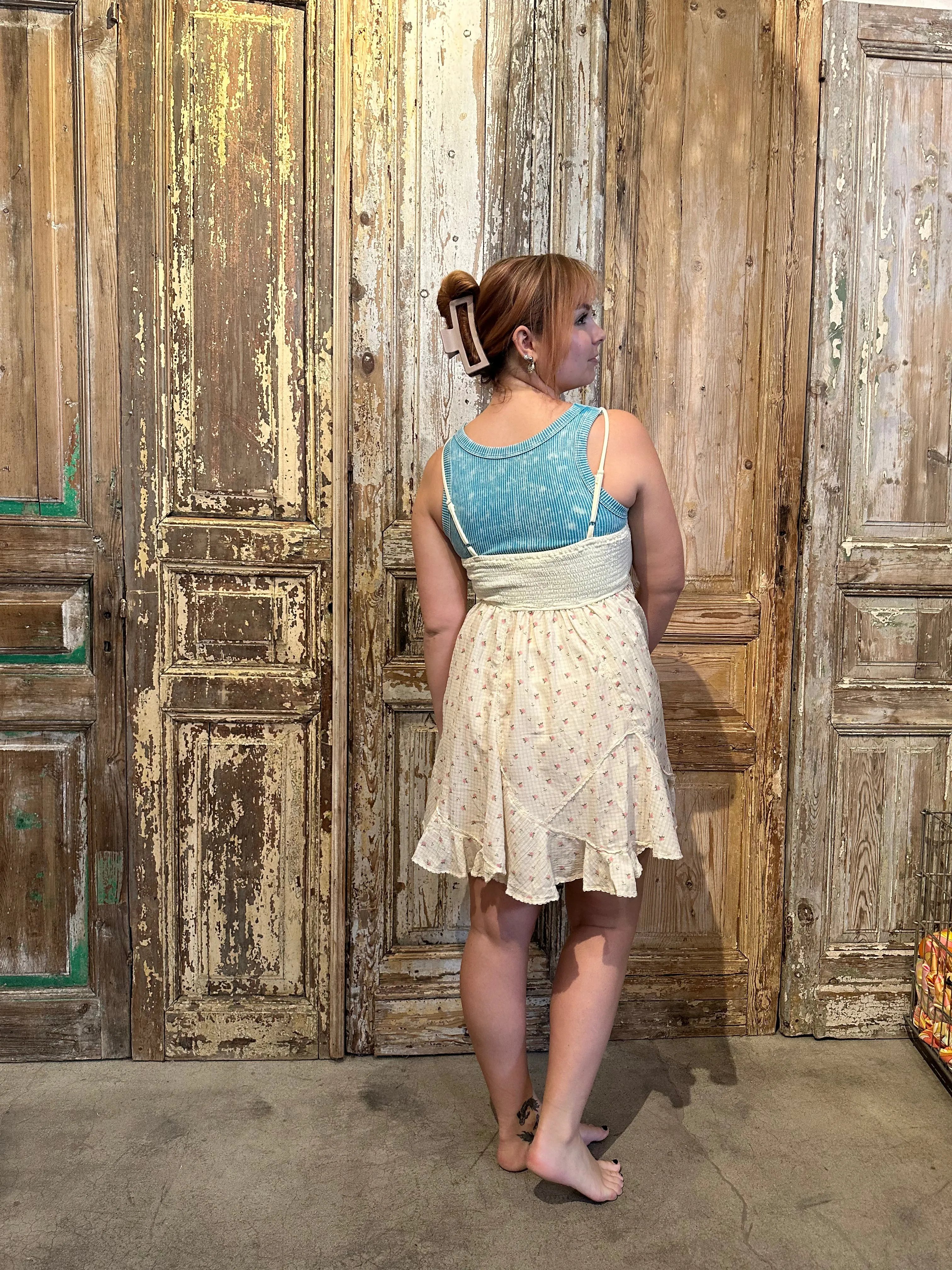 Dainty Floral Embroidered Dress