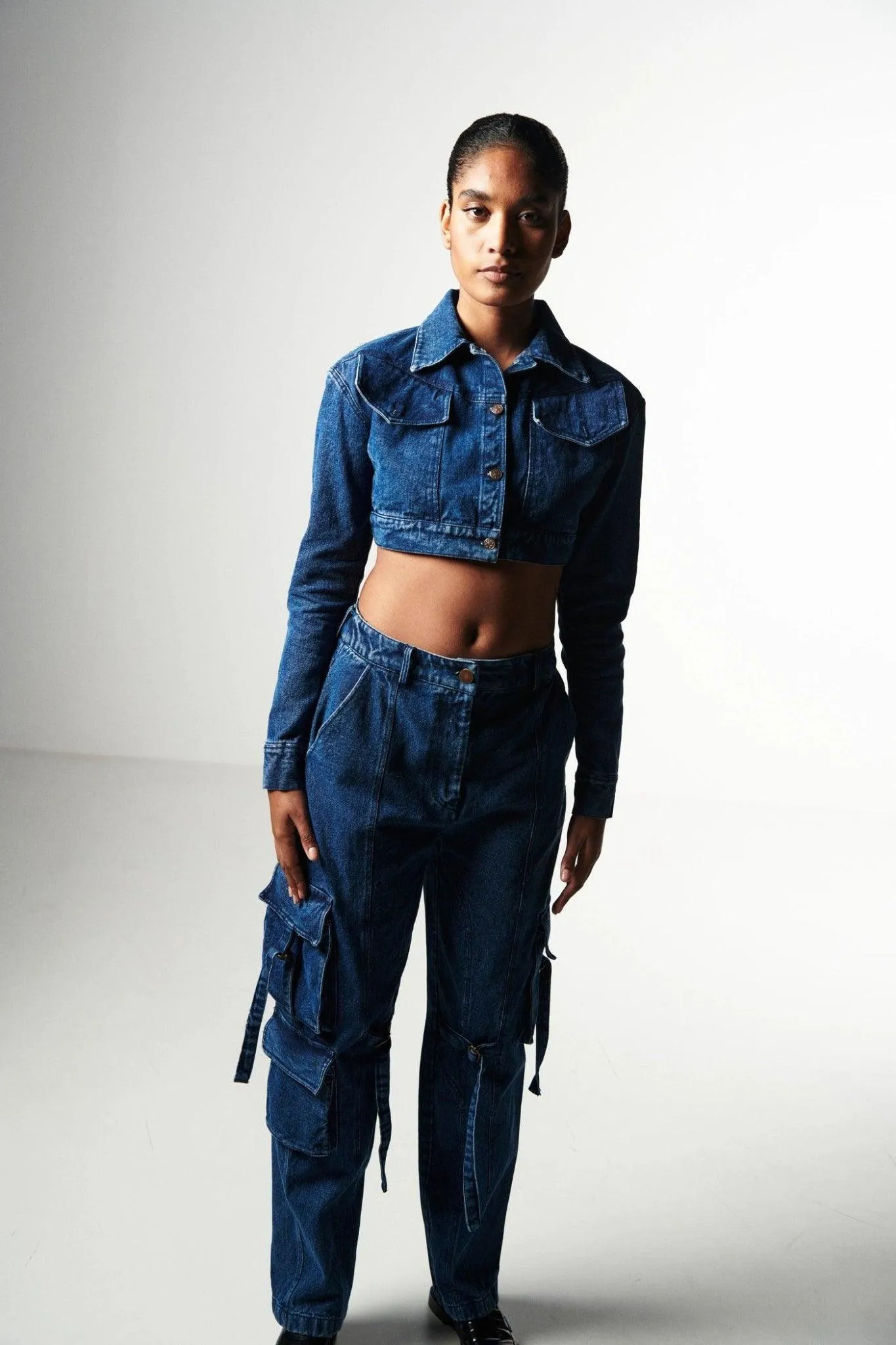 Denim Cargo Trousers