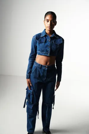 Denim Cargo Trousers