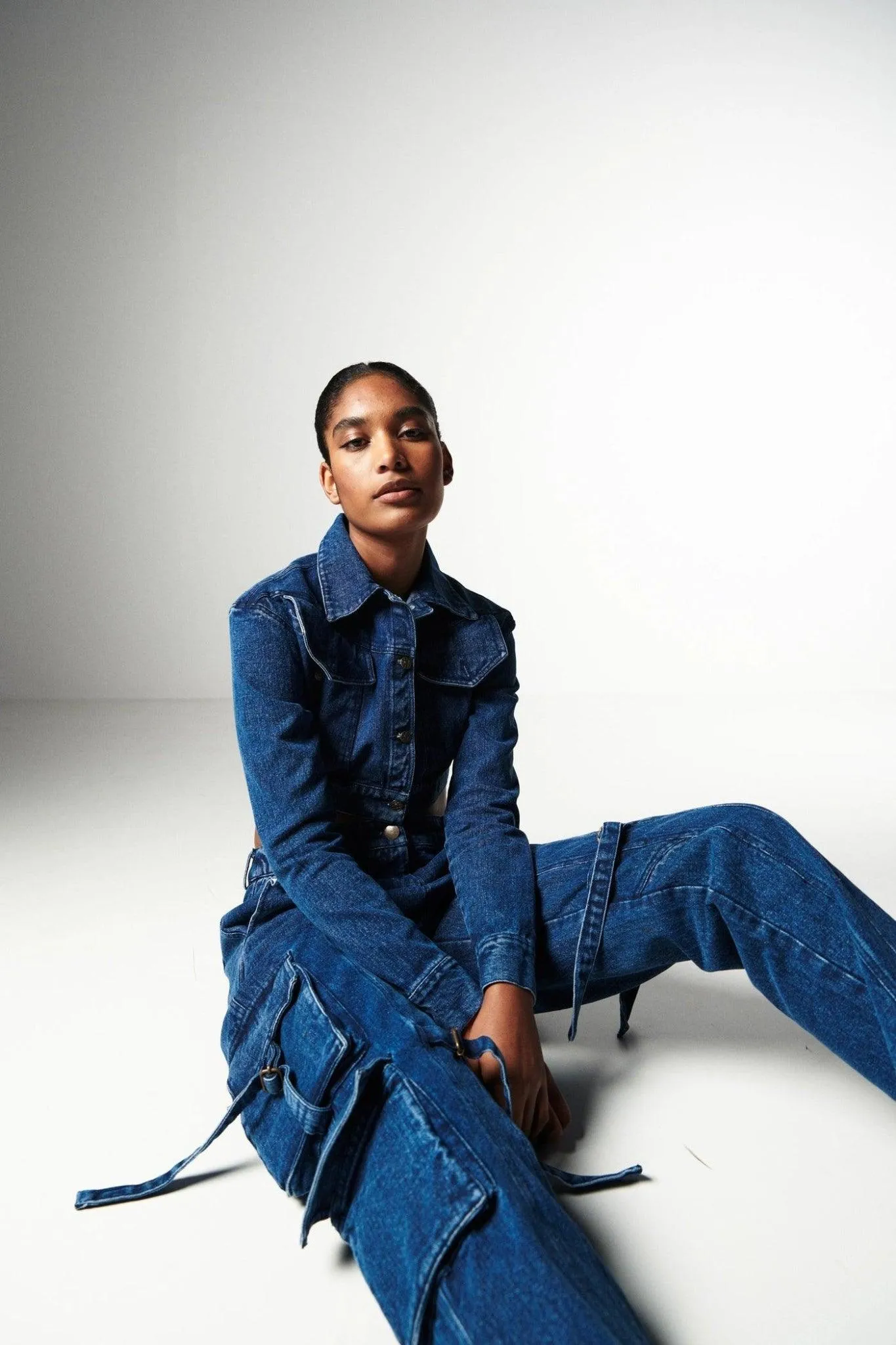 Denim Cargo Trousers