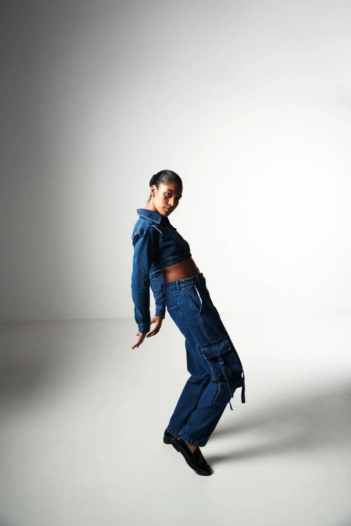 Denim Cargo Trousers