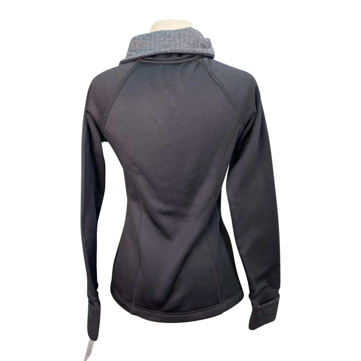Dover Saddlery Cowl Neck Pullover in Black/Herringbone Inside Collar - Women's XS