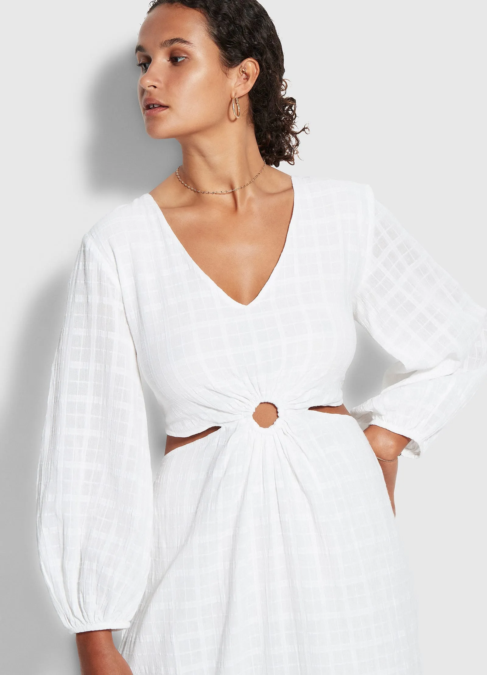 Drifter Cut Out Dress  - White