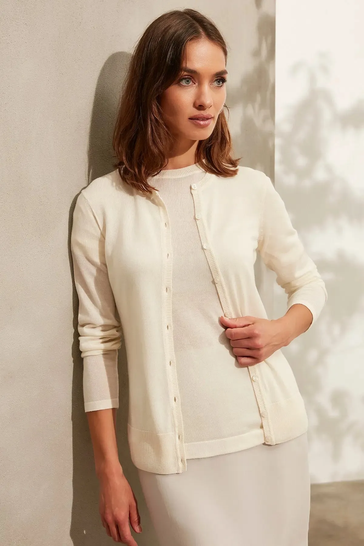 Ecru Cashmere Melinda Women's Cardigan