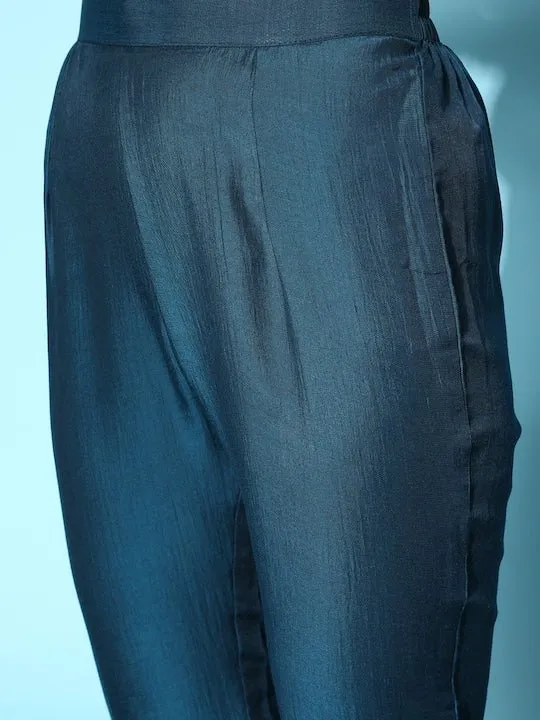 Ethnic Motifs Gotta Patti Kurta With Trousers & With Dupatta