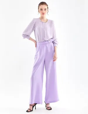 Extra Wide Leg Burgundy Trousers