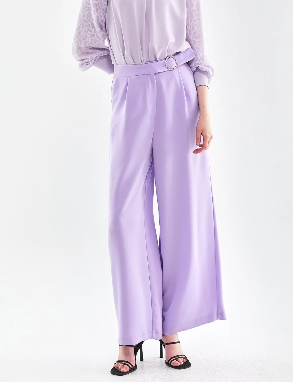 Extra Wide Leg Burgundy Trousers