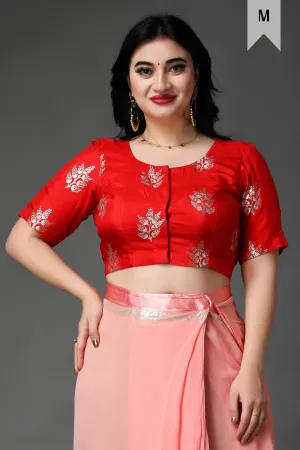 Festive Red Silk Blouse
