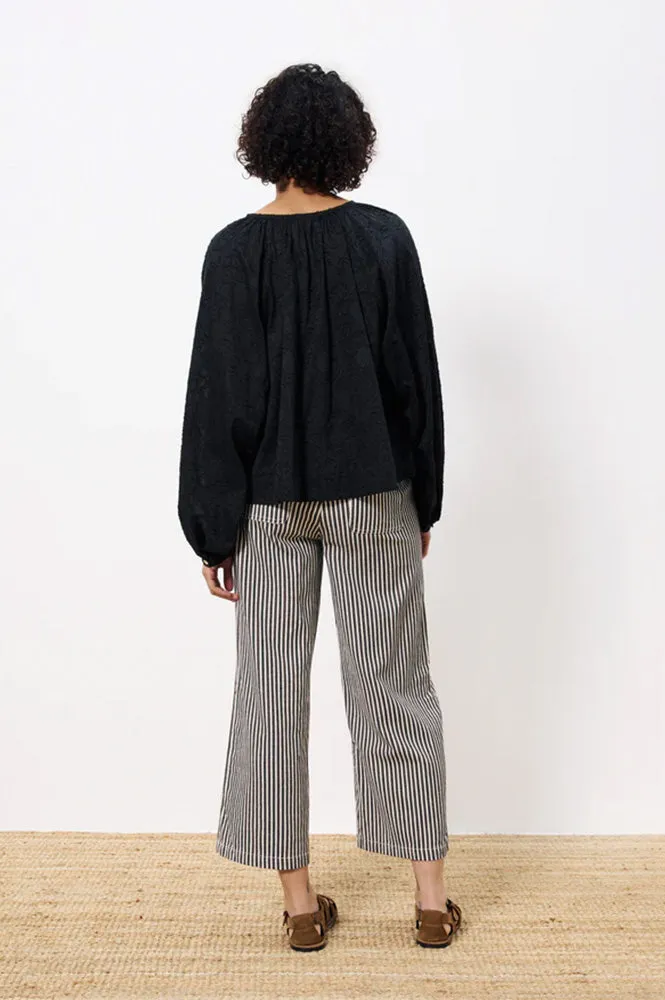 FRNCH Swanne Striped Chocolate Trousers