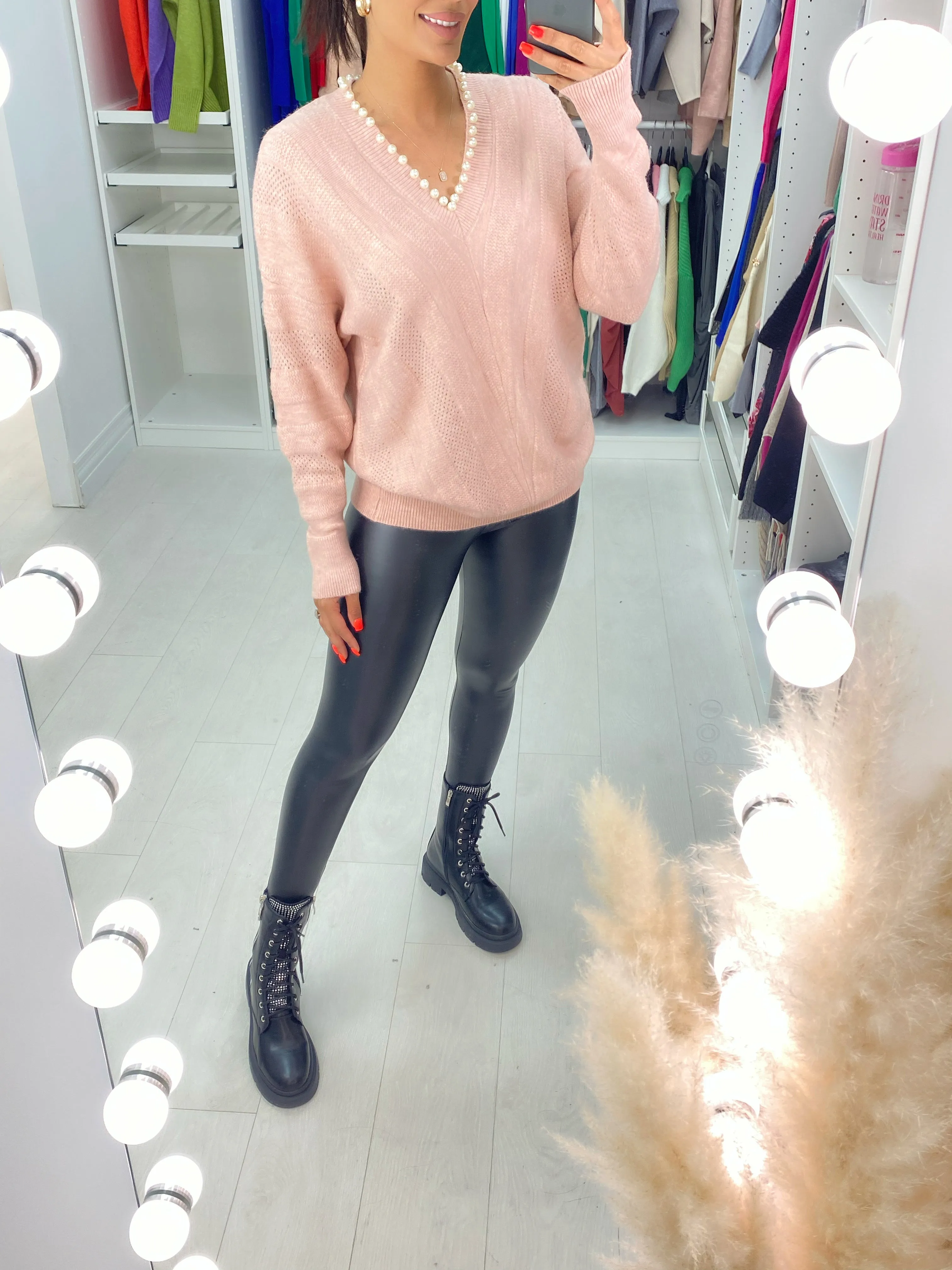 Gasira Pearl V-Neck Knitted Jumper