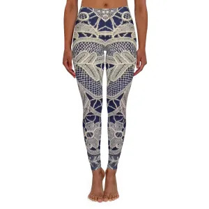Golden and Blue - Inovax Women's Spandex Leggings
