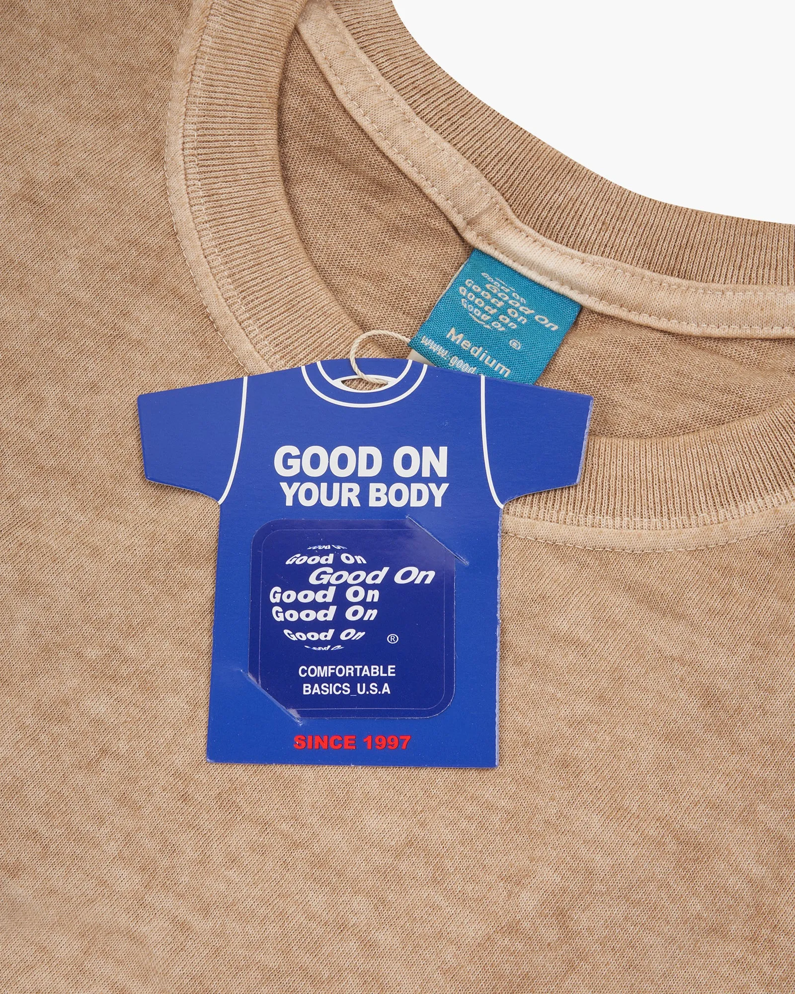 Good On S/S Crew Tee - Pigment Dyed Latte