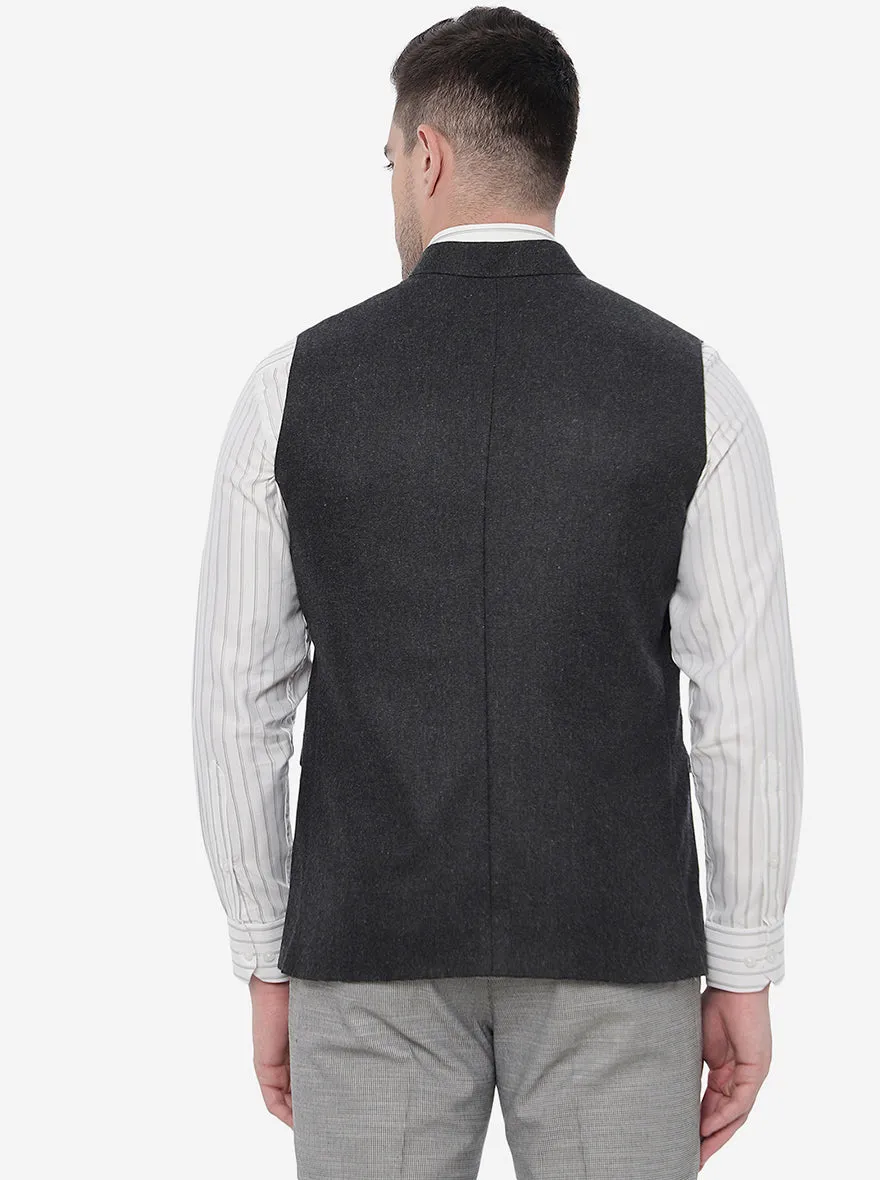 Grenish Black Bandhgala Jacket | JB Studio
