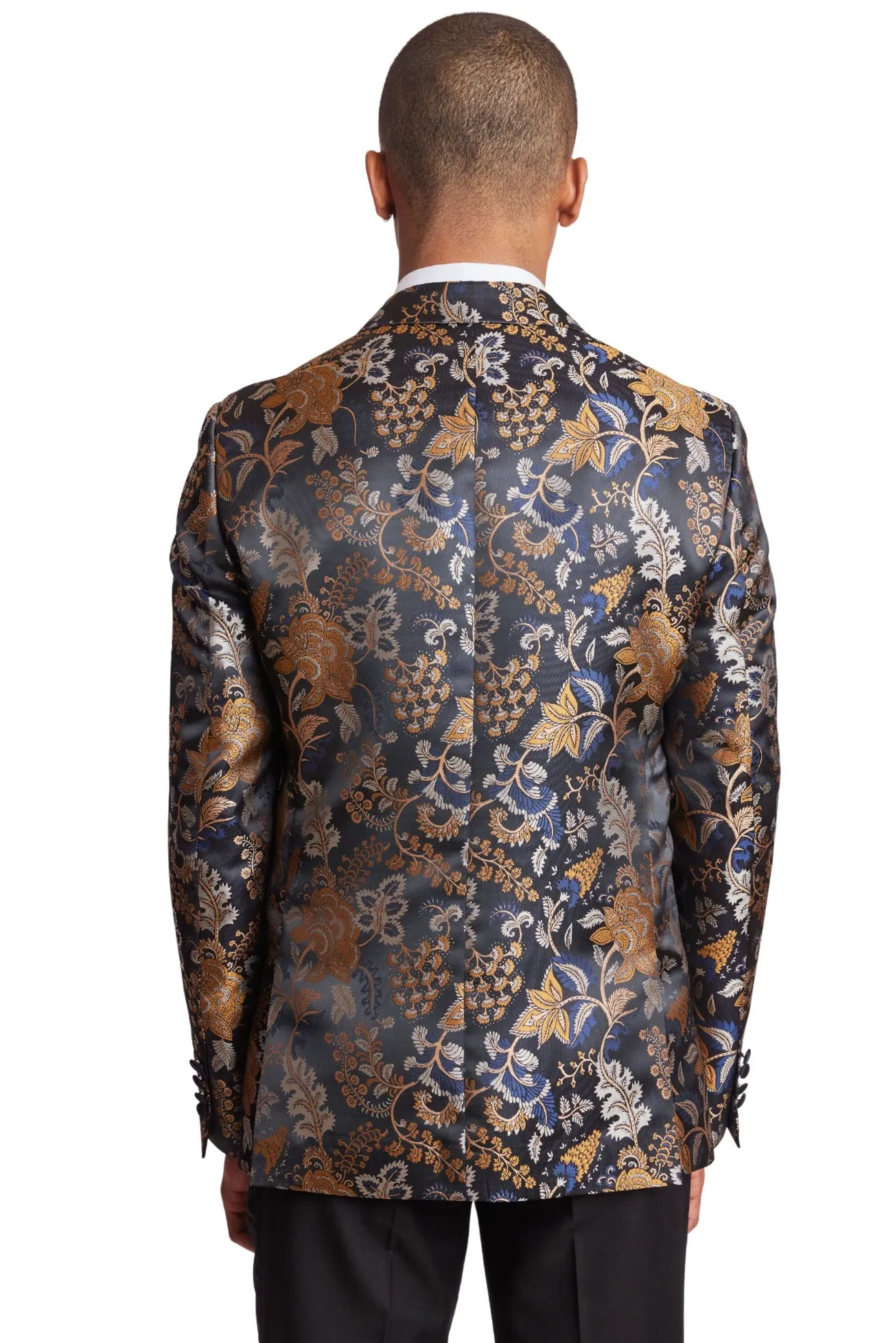 Grosvenor Peak Tux Jacket - slim - Black Navy Gold