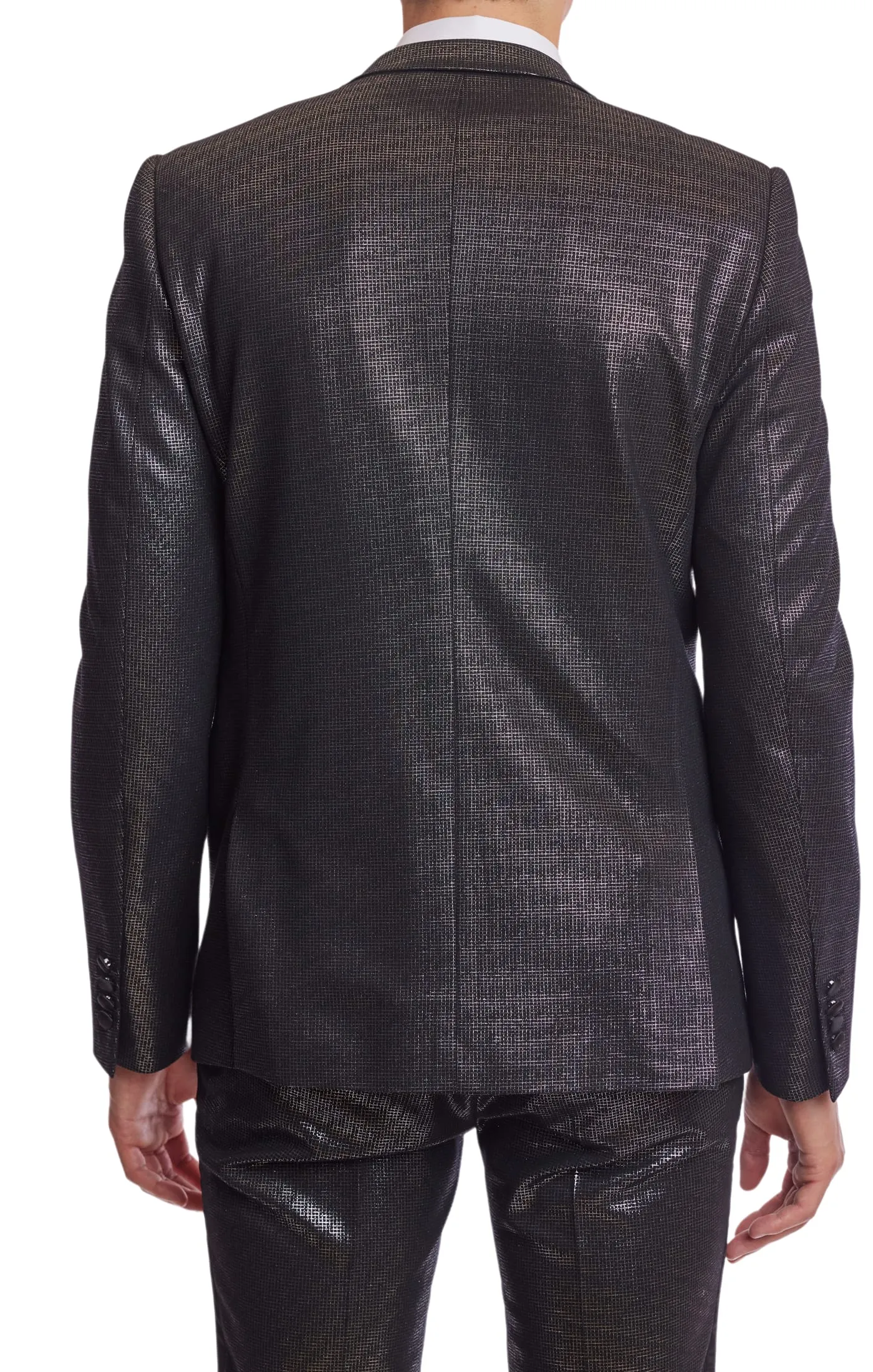 Grosvenor Peak Tux Jacket - slim - Black Silver Knit