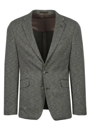 Hackett Ptooth Knit Cc Jacket Green