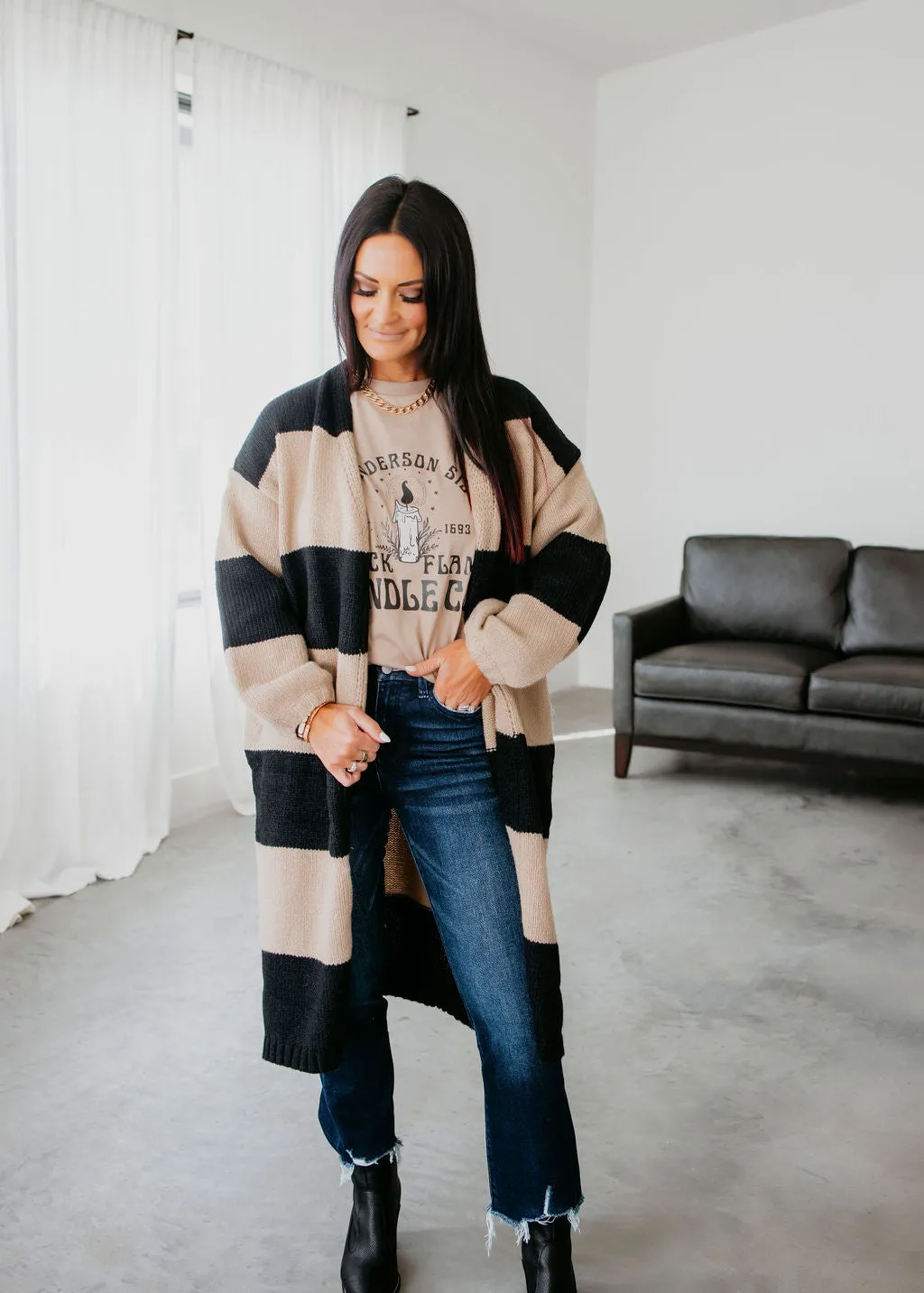 Hannah Striped Duster Cardigan