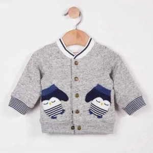 Herringbone Fleece Cardigan