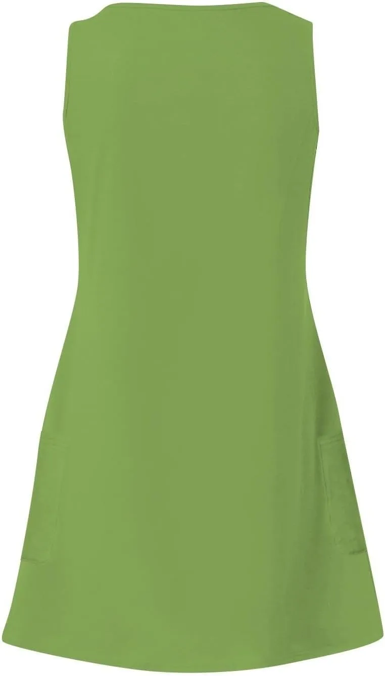 hlysgo Going Out Dresses for Women 2025 Summer Sleeveless V Neck Mini Dress Casual Beachwear Coverup Sundress with Pockets