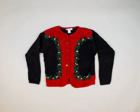 Holly Berry Leaves-Small Christmas Sweater