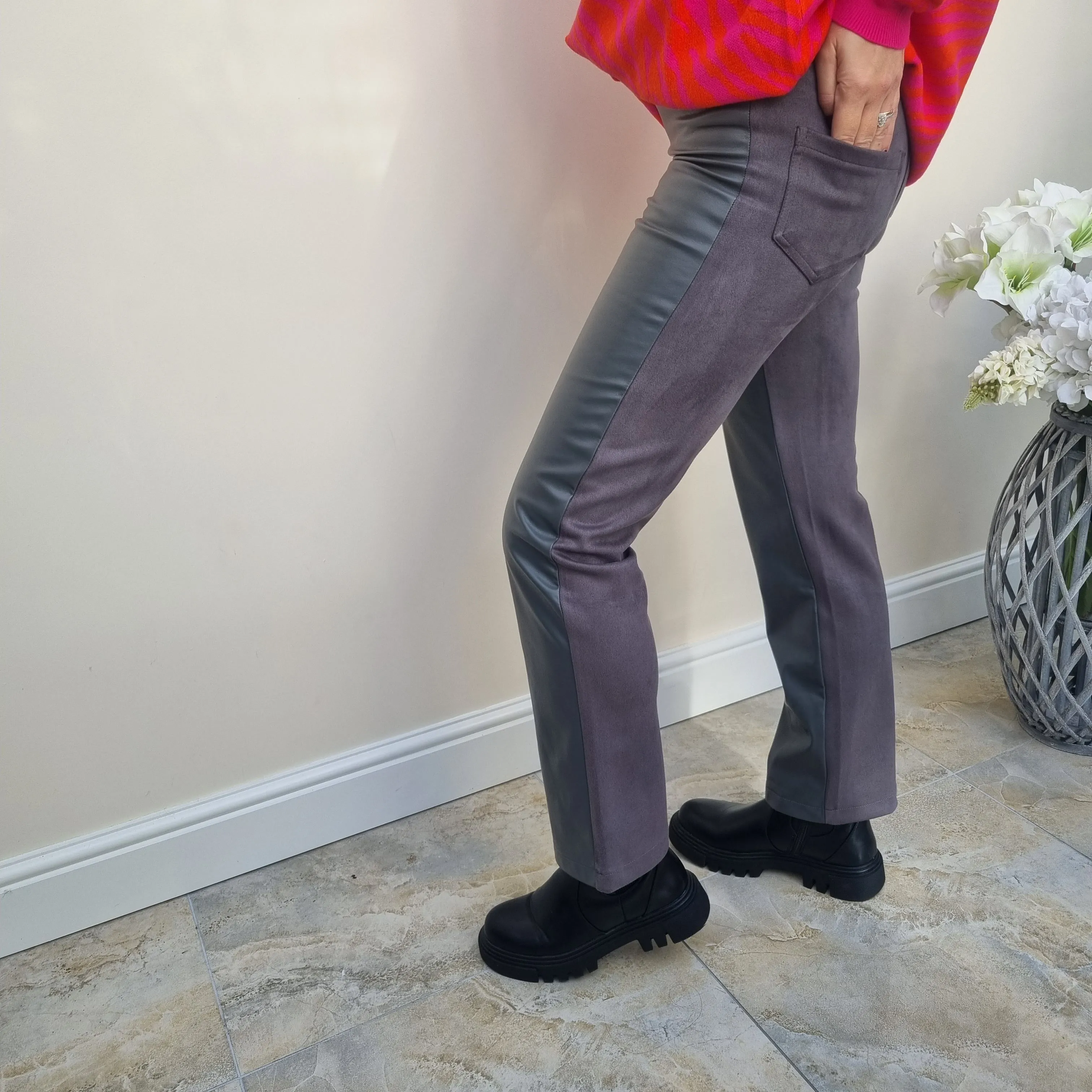 I.NCO Pleather front trousers