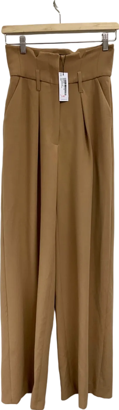 Karen Millen Beige High-Waisted Trousers UK 6