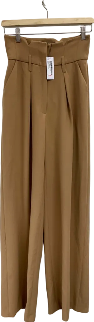 Karen Millen Beige High-Waisted Trousers UK 6