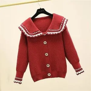 Knitted Cotton Thick Warm Cardigan Winter Sweaters With Skirt 57061 XL