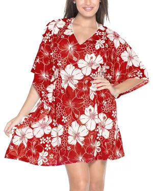 LA LEELA Soft fabric Printed Hawaii Cardigan Girl OSFM 8-14 [M-L] Red_5199
