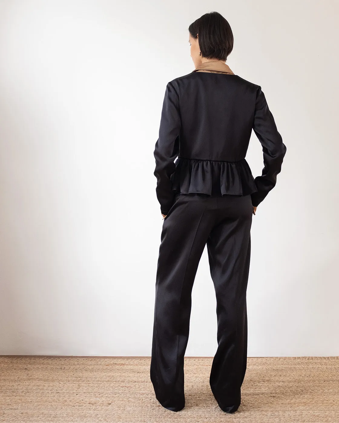 Lana Blouse Duchesse Satin Black