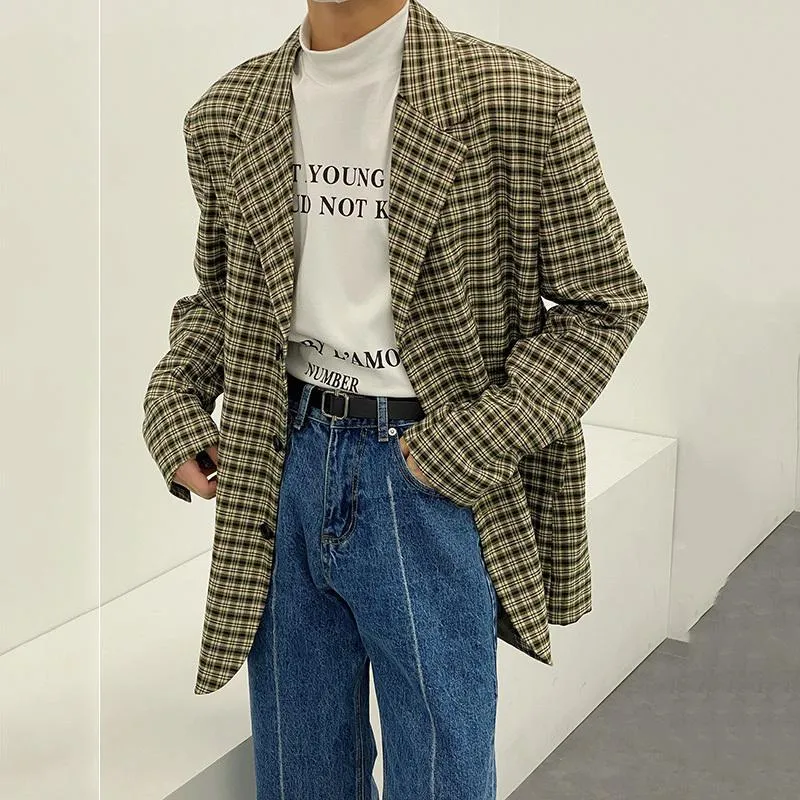 Latest New Style Men Suit Tailor Made High Quality Blazer Plaid Jacket Wedding Formal Prom Tailored