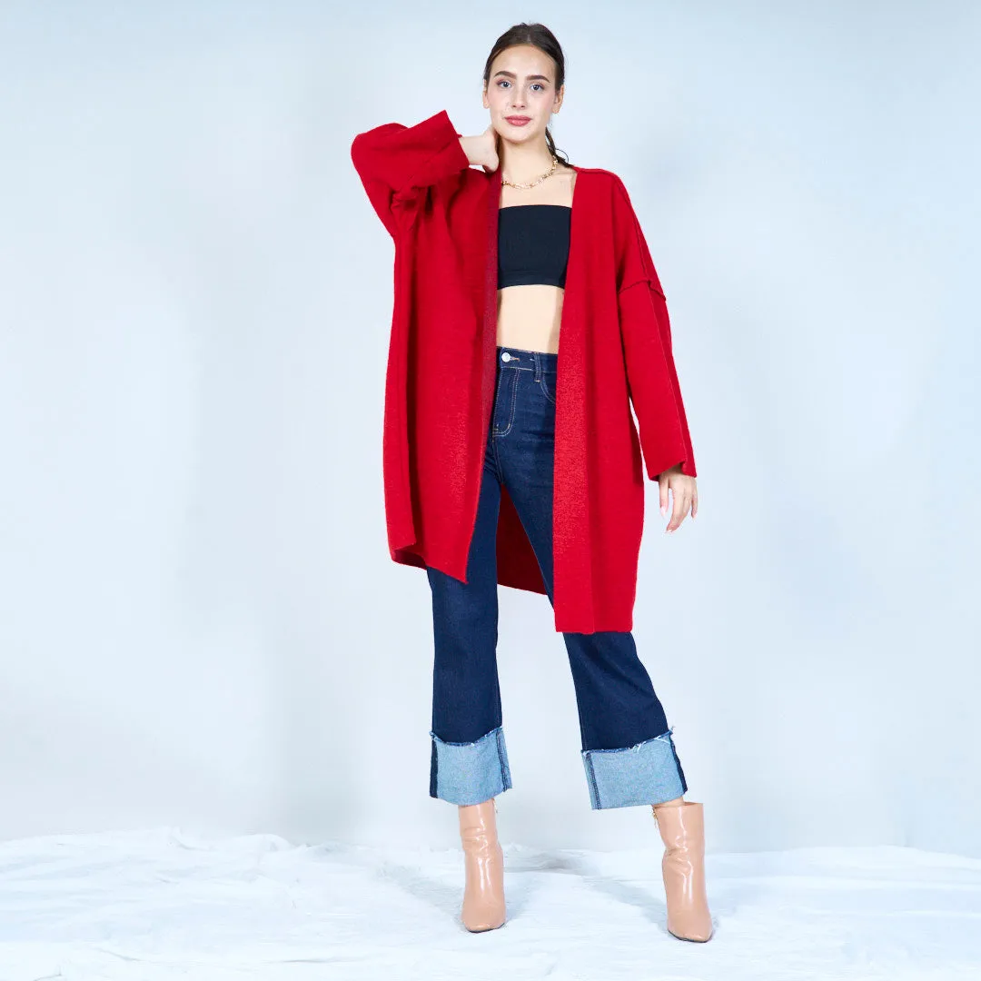 Lightweight open-front knit cardigan wholesale