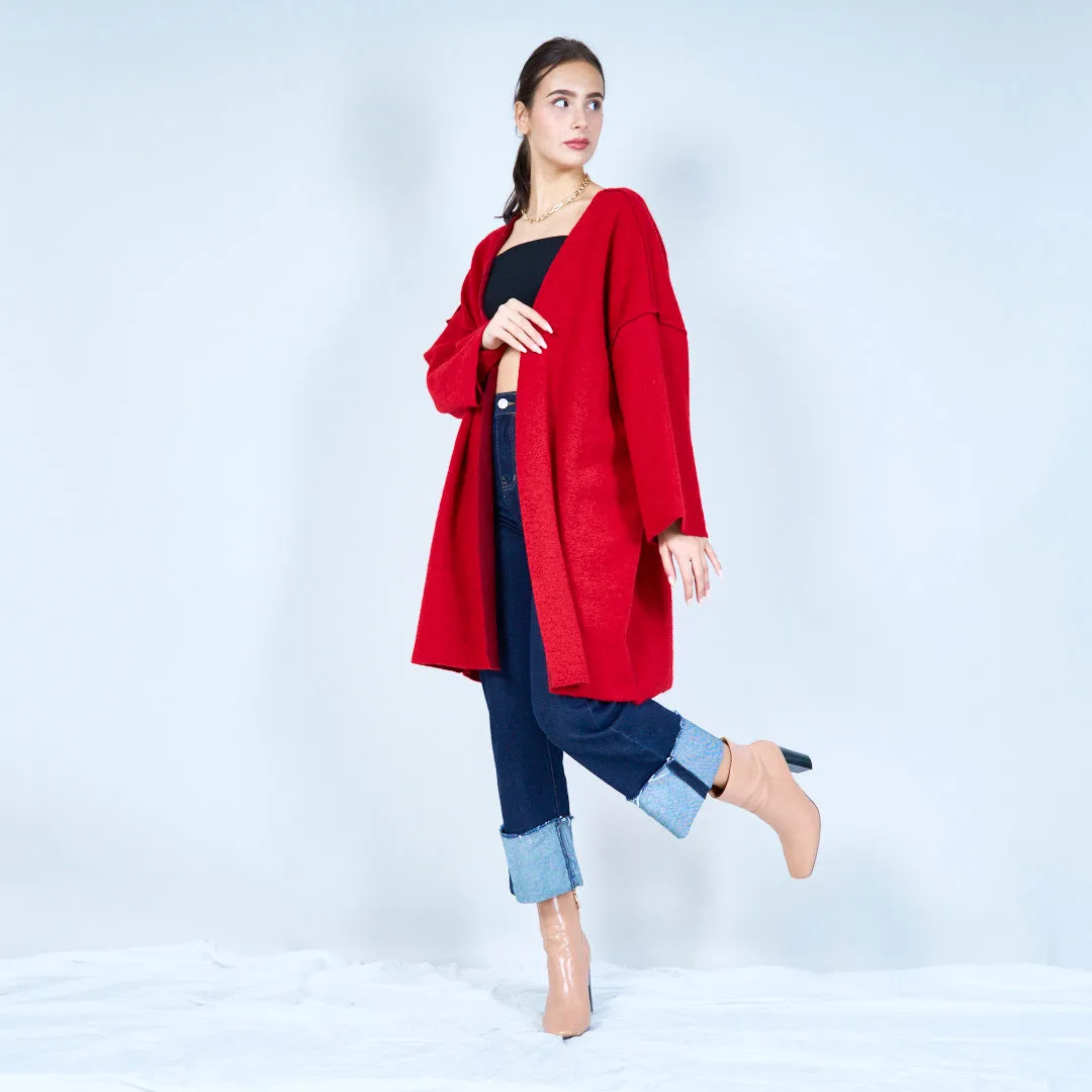 Lightweight open-front knit cardigan wholesale