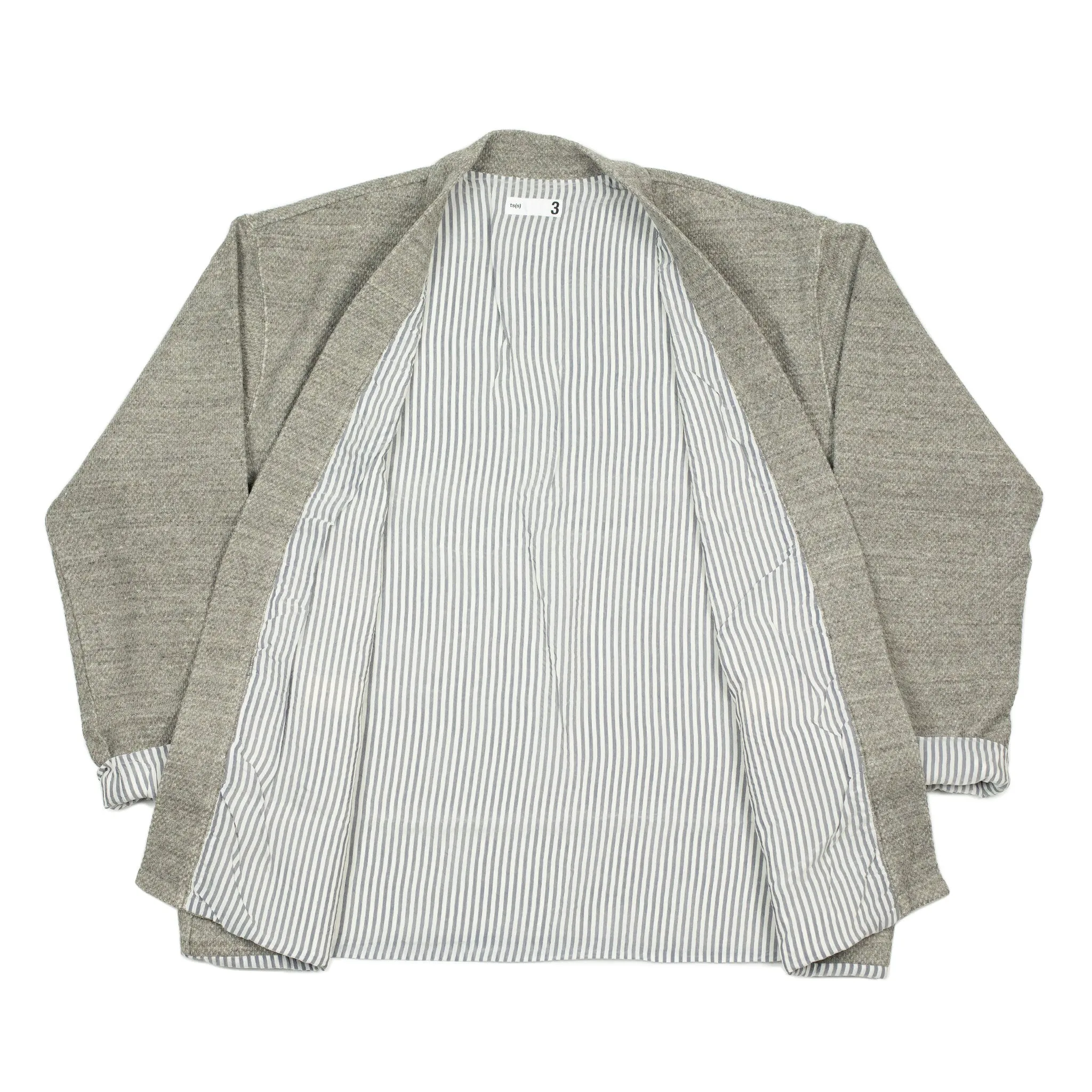 Lined easy cardigan in grey cotton honeycomb jersey
