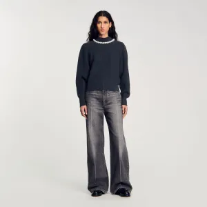 Lisa Ribbed Wool And Cashmere Jumper Dark Grey