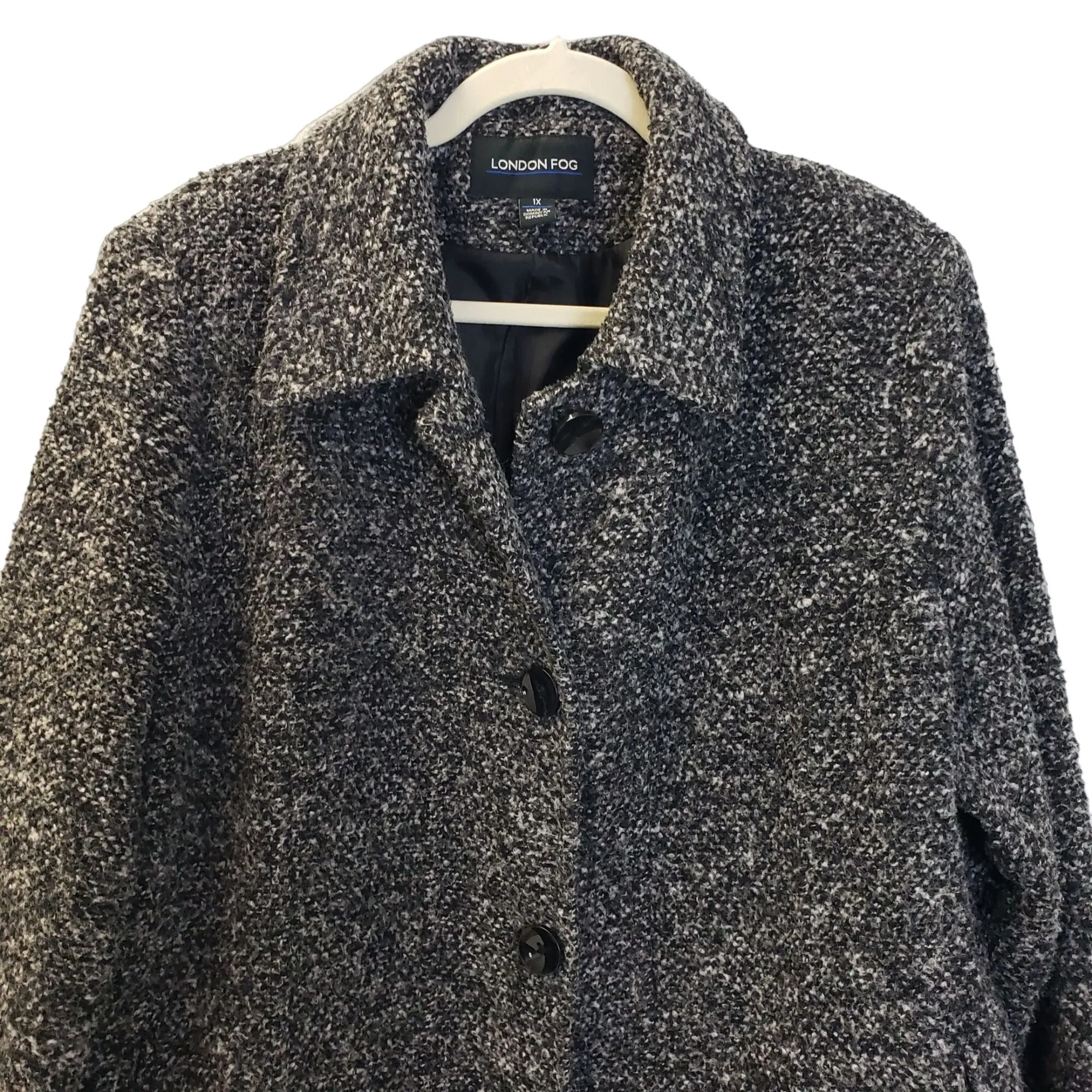 London Fog Wool Blend Tweed Jacket Coat Size 1X