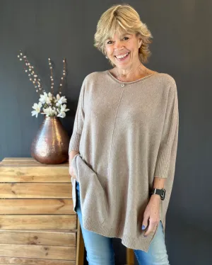 Longline Slouchy Jumper - Oatmeal