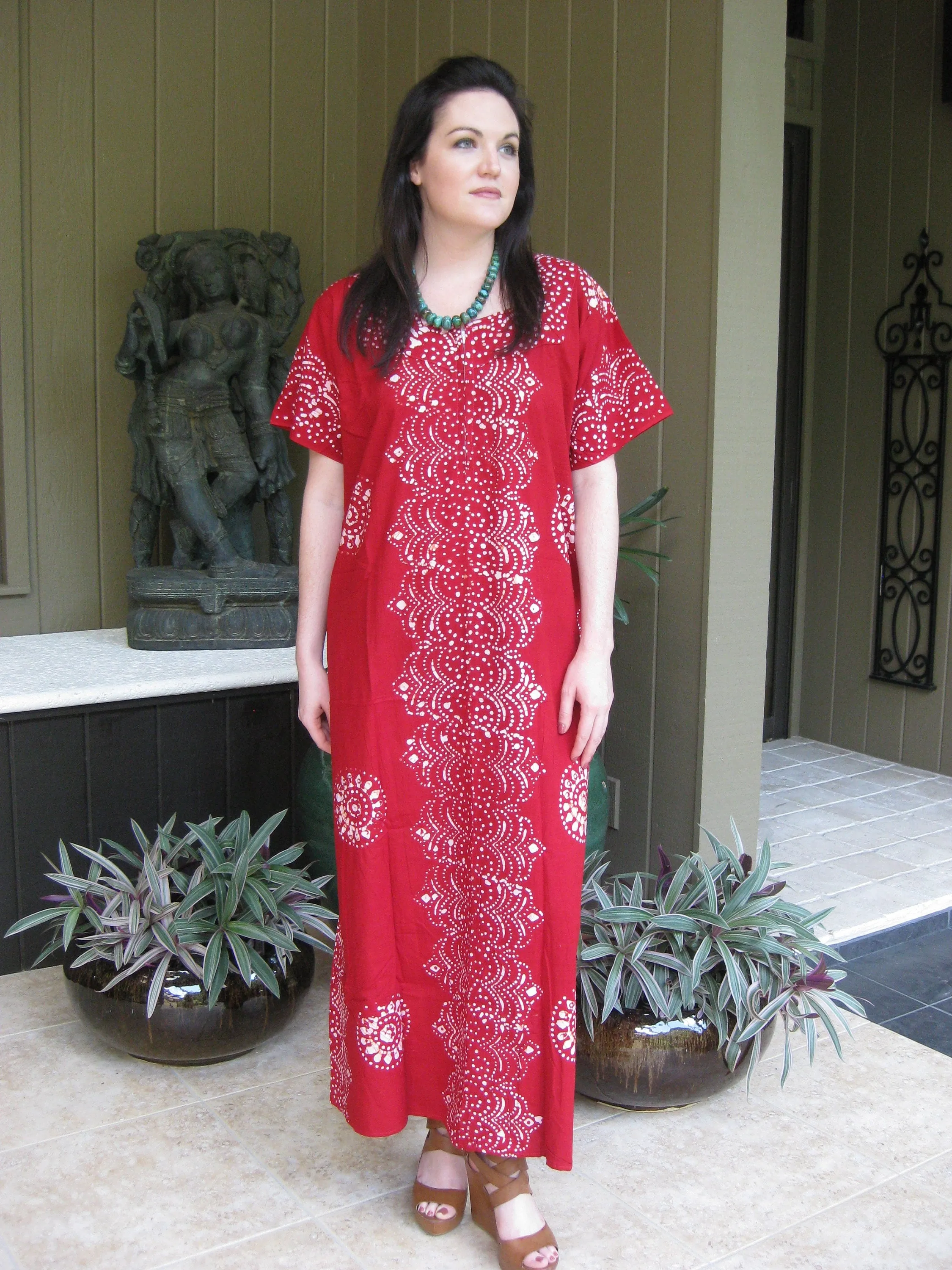Maxi Caftan Dress, Maternity Blue Floral Printed Lounger L
